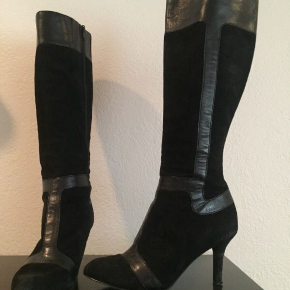 Suede and leather boots